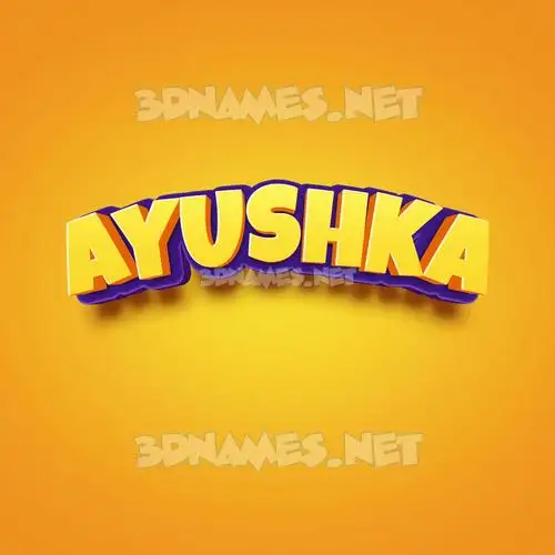 ayushka in Orange Toon style - 3D name wallpaper