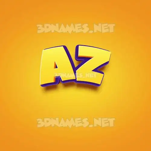 az in Orange Toon style - 3D name wallpaper