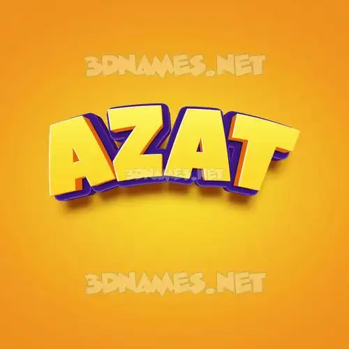 azat in Orange Toon style - 3D name wallpaper
