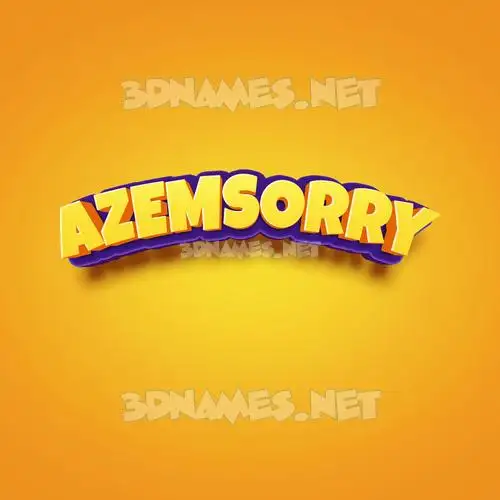 azemsorry in Orange Toon style - 3D name wallpaper azemsorry in Orange Toon style - 3D name wallpaper