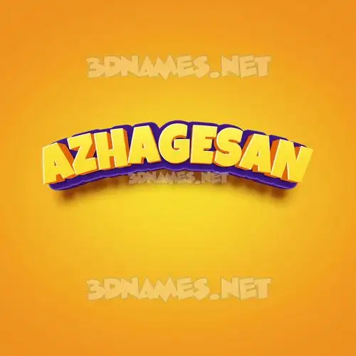 azhagesan in Orange Toon style - 3D name wallpaper