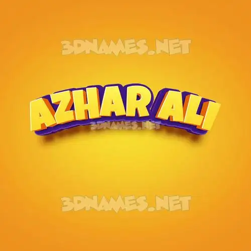 azhar ali in Orange Toon style - 3D name wallpaper