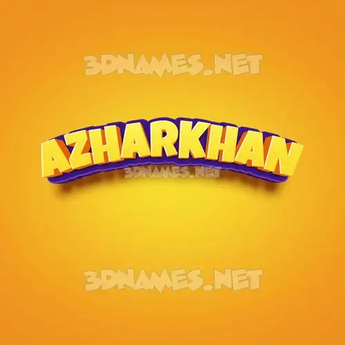 azharkhan in Orange Toon style - 3D name wallpaper