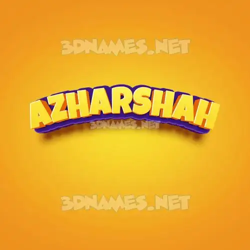 azharshah in Orange Toon style - 3D name wallpaper