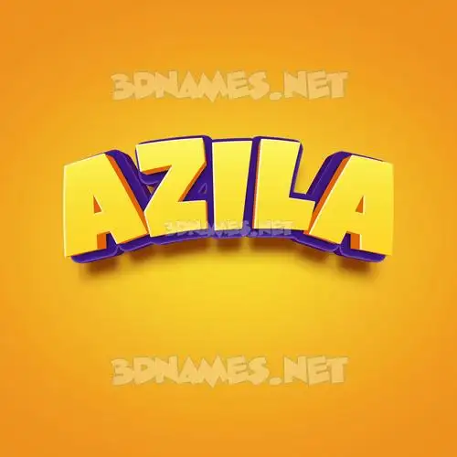 azila in Orange Toon style - 3D name wallpaper
