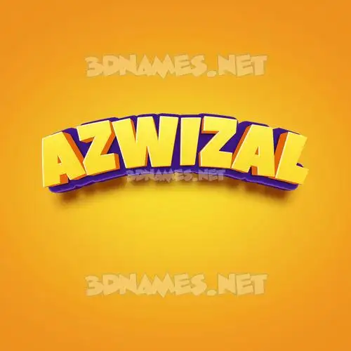 azwizal in Orange Toon style - 3D name wallpaper