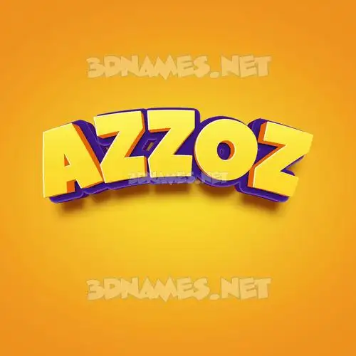 azzoz in Orange Toon style - 3D name wallpaper