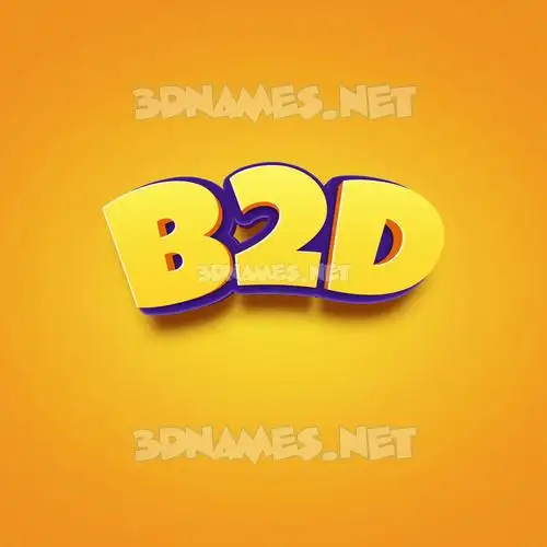 b2d in Orange Toon style - 3D name wallpaper b2d in Orange Toon style - 3D name wallpaper