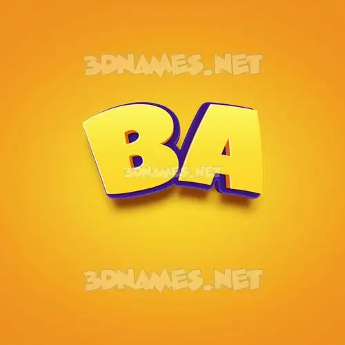 ba in Orange Toon style - 3D name wallpaper ba in Orange Toon style - 3D name wallpaper
