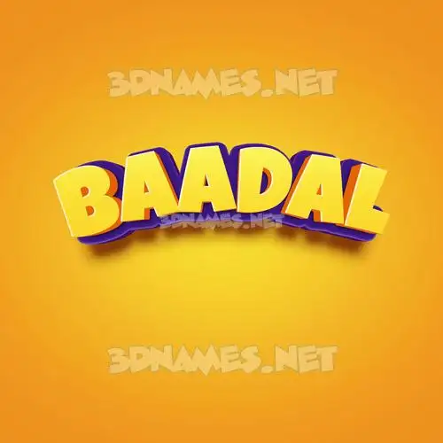 baadal in Orange Toon style - 3D name wallpaper