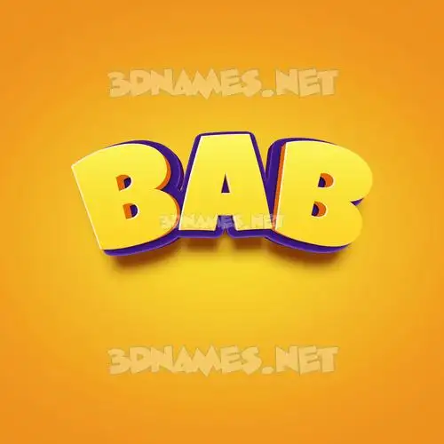 bab in Orange Toon style - 3D name wallpaper bab in Orange Toon style - 3D name wallpaper