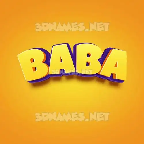 baba in Orange Toon style - 3D name wallpaper