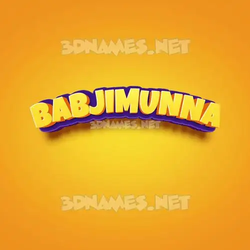 babjimunna in Orange Toon style - 3D name wallpaper