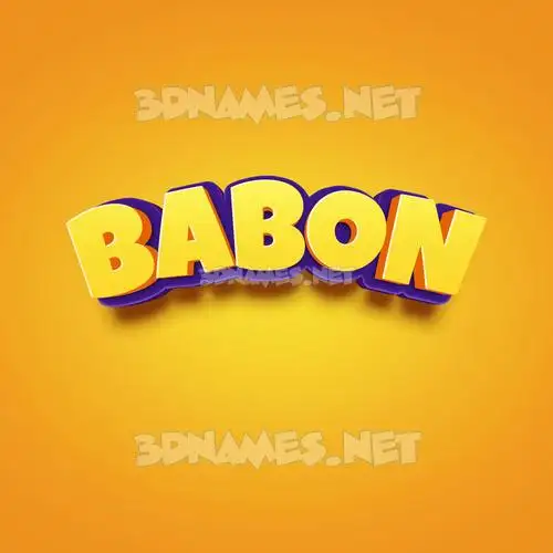 babon in Orange Toon style - 3D name wallpaper babon in Orange Toon style - 3D name wallpaper