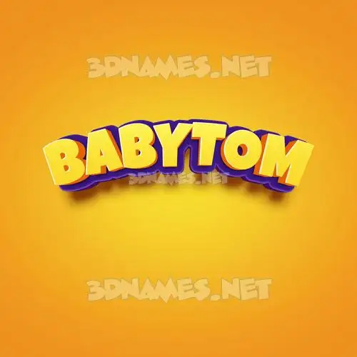 babytom in Orange Toon style - 3D name wallpaper