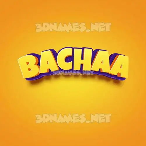 bachaa in Orange Toon style - 3D name wallpaper bachaa in Orange Toon style - 3D name wallpaper
