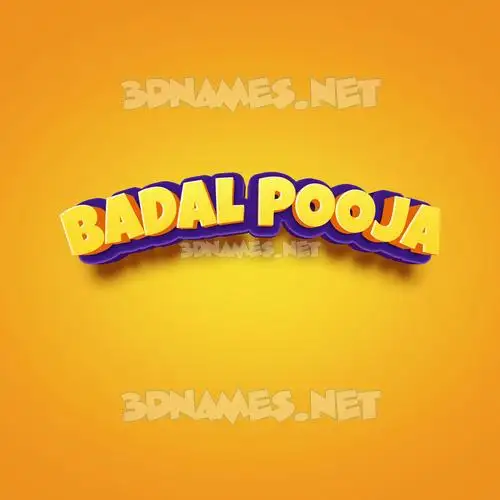 badal pooja in Orange Toon style - 3D name wallpaper badal pooja in Orange Toon style - 3D name wallpaper