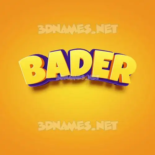 bader in Orange Toon style - 3D name wallpaper