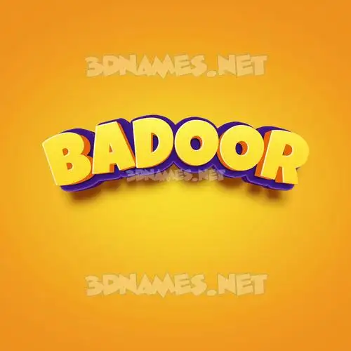badoor in Orange Toon style - 3D name wallpaper