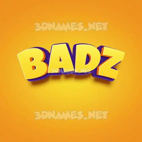 badz in Orange Toon style - 3D name wallpaper badz in Orange Toon style - 3D name wallpaper