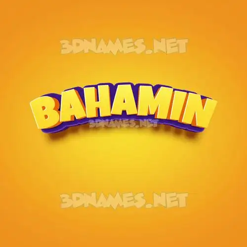 bahamin in Orange Toon style - 3D name wallpaper
