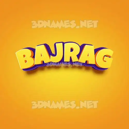 bajrag in Orange Toon style - 3D name wallpaper