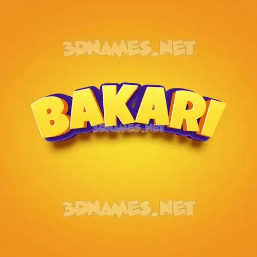 bakari in Orange Toon style - 3D name wallpaper