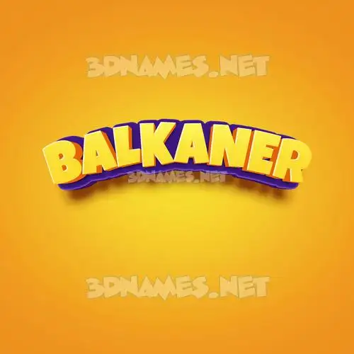balkaner in Orange Toon style - 3D name wallpaper