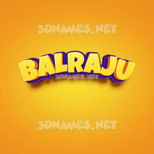 balraju in Orange Toon style - 3D name wallpaper