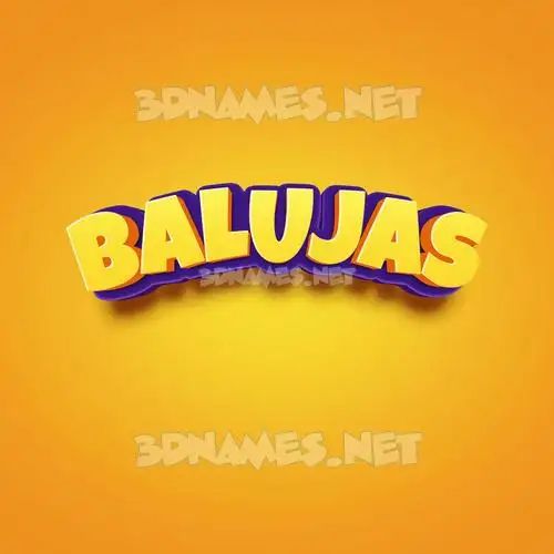 balujas in Orange Toon style - 3D name wallpaper