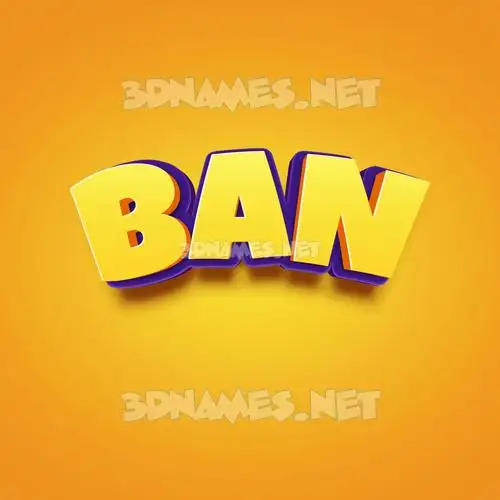 ban in Orange Toon style - 3D name wallpaper ban in Orange Toon style - 3D name wallpaper