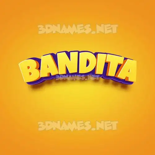 bandita in Orange Toon style - 3D name wallpaper