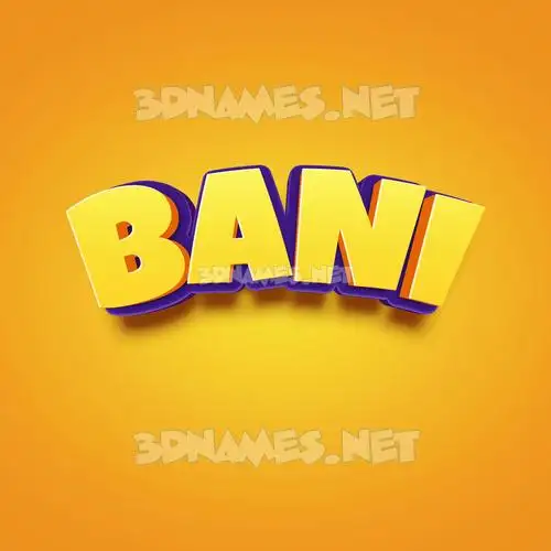 bani in Orange Toon style - 3D name wallpaper