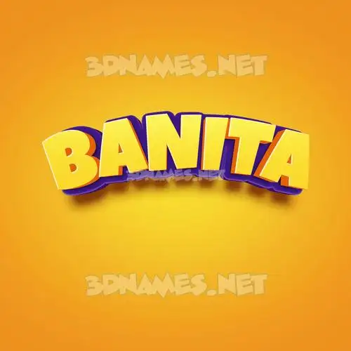 banita in Orange Toon style - 3D name wallpaper