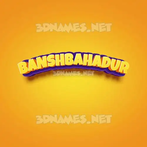 banshbahadur in Orange Toon style - 3D name wallpaper