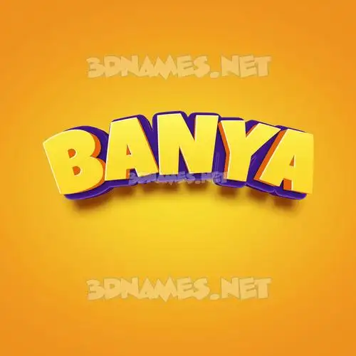 banya in Orange Toon style - 3D name wallpaper banya in Orange Toon style - 3D name wallpaper