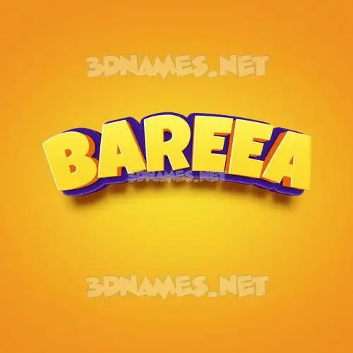 bareea in Orange Toon style - 3D name wallpaper
