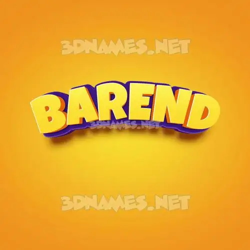 barend in Orange Toon style - 3D name wallpaper