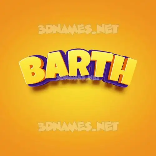 barth in Orange Toon style - 3D name wallpaper