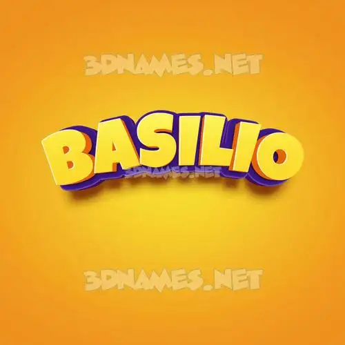 basilio in Orange Toon style - 3D name wallpaper
