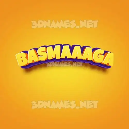 basmaaaga in Orange Toon style - 3D name wallpaper
