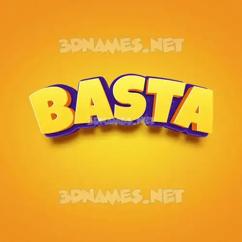 basta in Orange Toon style - 3D name wallpaper