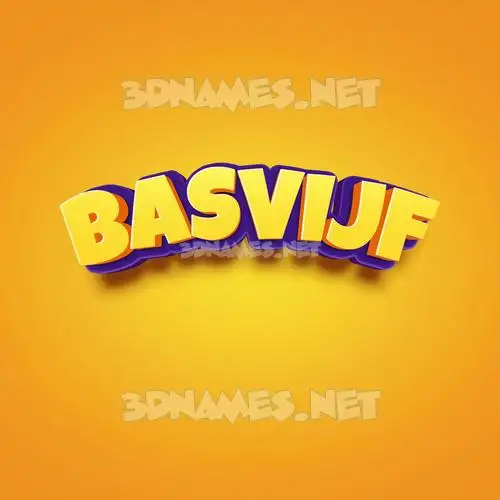 basvijf in Orange Toon style - 3D name wallpaper