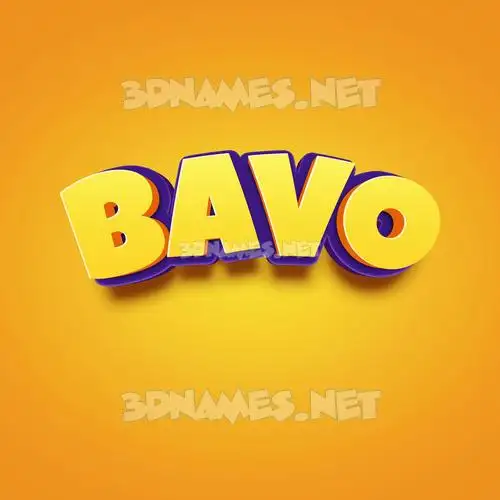 bavo in Orange Toon style - 3D name wallpaper