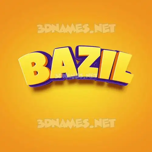 bazil in Orange Toon style - 3D name wallpaper