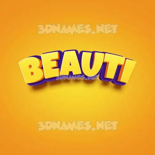 beauti in Orange Toon style - 3D name wallpaper beauti in Orange Toon style - 3D name wallpaper