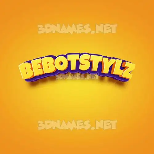 bebotstylz in Orange Toon style - 3D name wallpaper