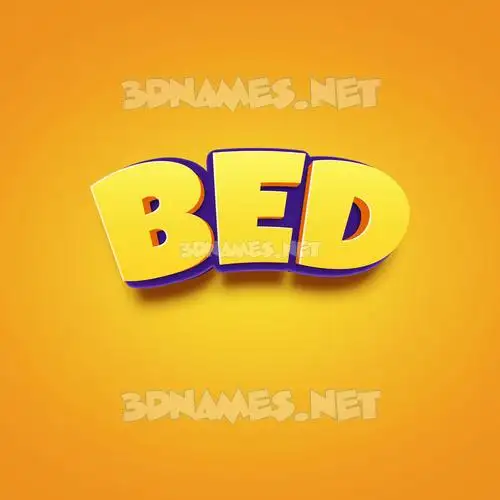 bed in Orange Toon style - 3D name wallpaper bed in Orange Toon style - 3D name wallpaper