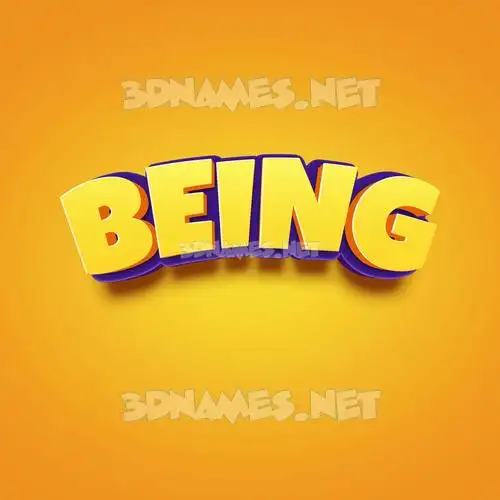 being in Orange Toon style - 3D name wallpaper