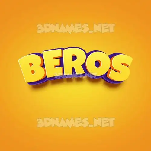 beros in Orange Toon style - 3D name wallpaper